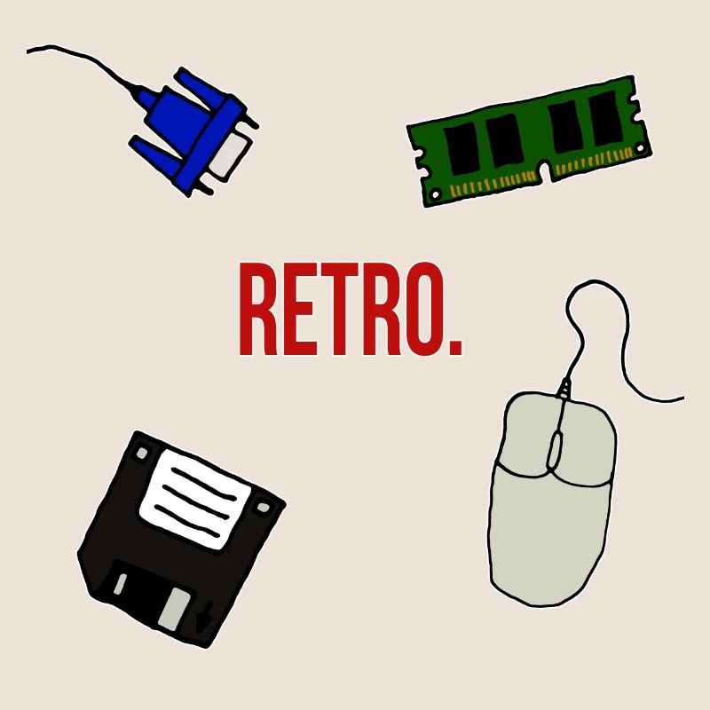 Retro Computer Schriftzug Statement Geschenk 90er