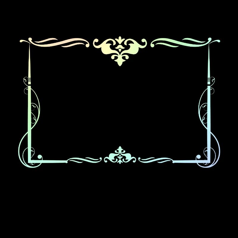 Cadre rectangulaire coloré avec ornements