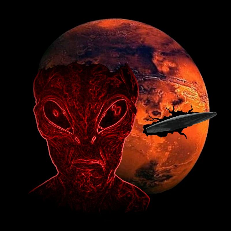 Alien &Mars mit UFO