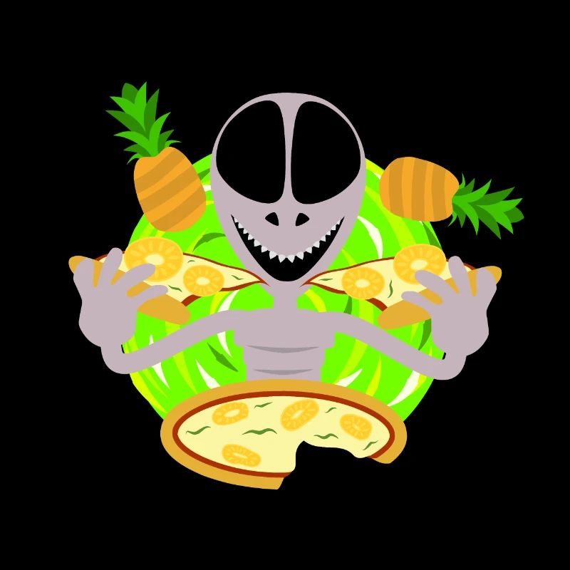 Pineapple Pizza Enjoyer, Alien Eating Pizza