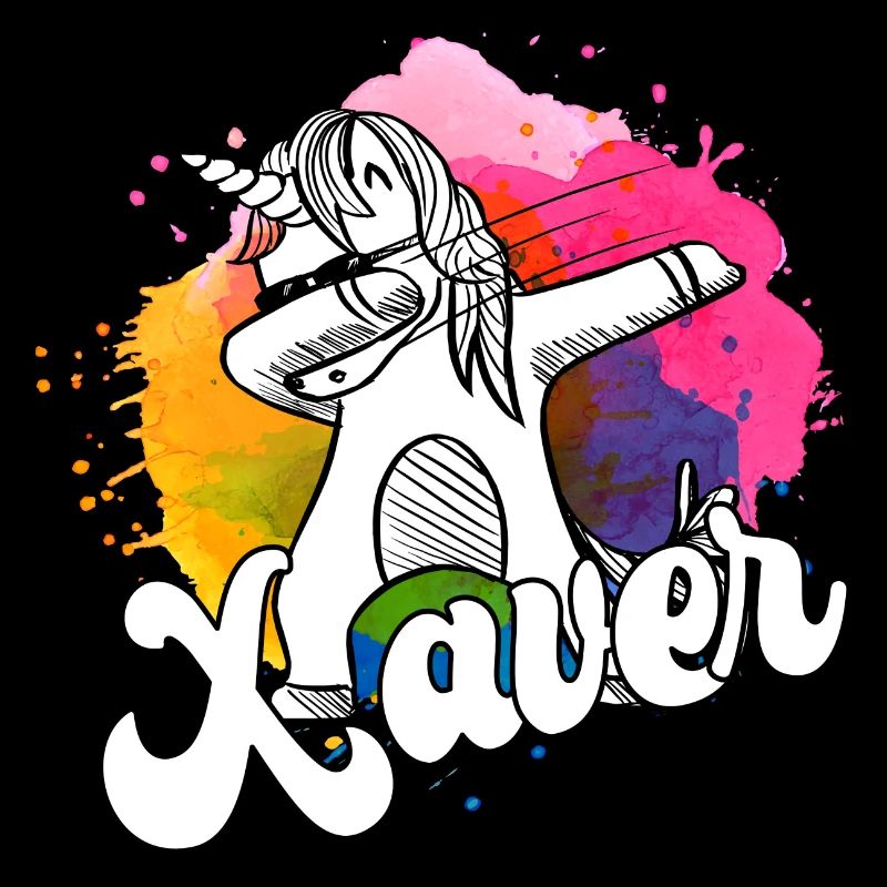 XAVER - Beau nom de garçon avec licorne cool