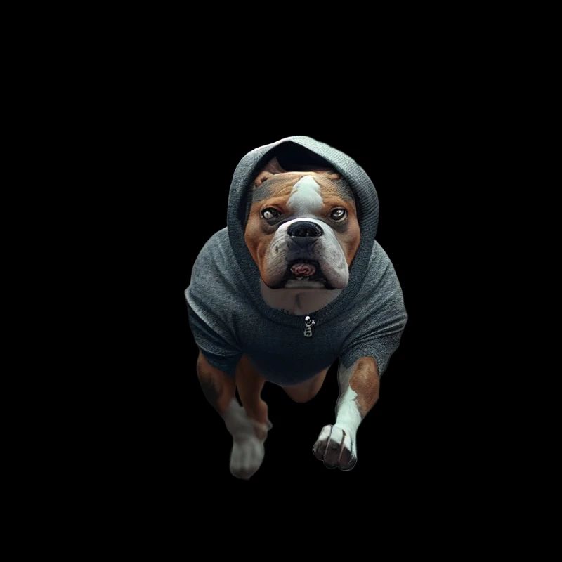 Chien avec sweat à capuche