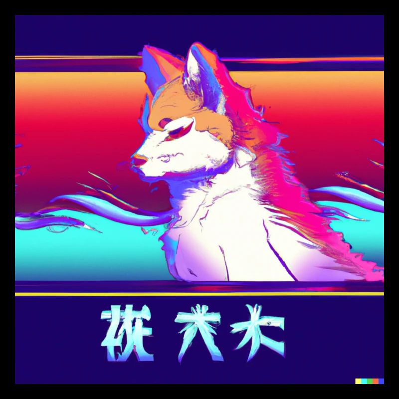 Modern Kitsun Japanese Kami Fox Kitsune