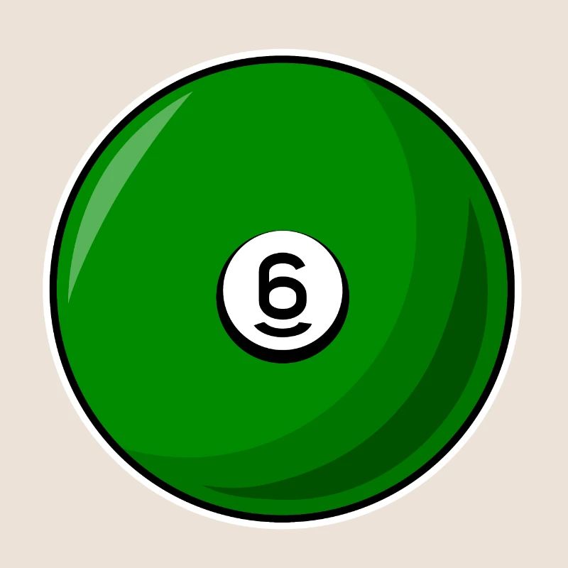 Boule de billard 6 vert Billard six