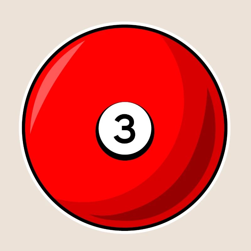 Boule de billard 3 rouge Billard trois