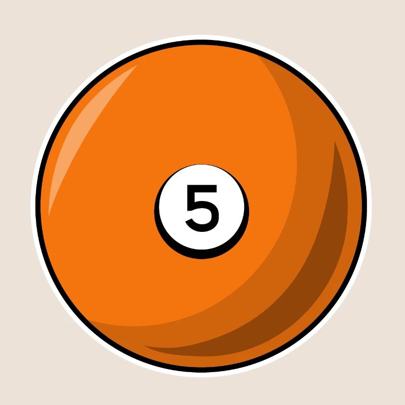 Boule de billard 5 Billard orange Cinq