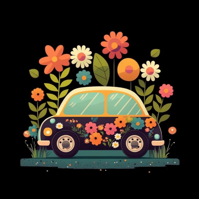 Süßes Blumen Auto 3