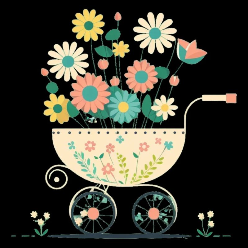 Blumiger Kinderwagen 2