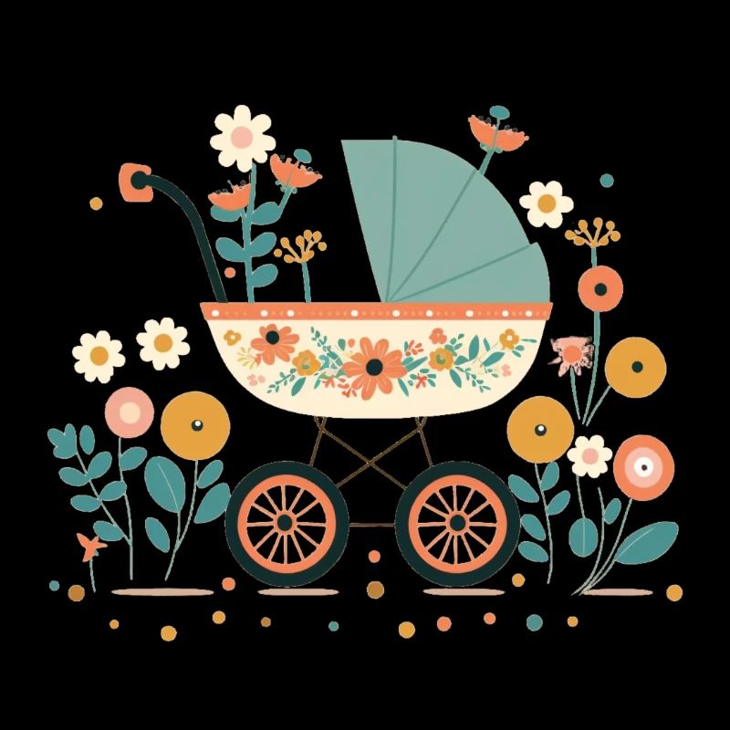Blumiger Kinderwagen 8