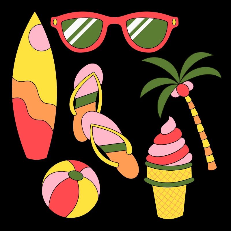 Été Rétro Vacances d’été comme de la glace au soleil