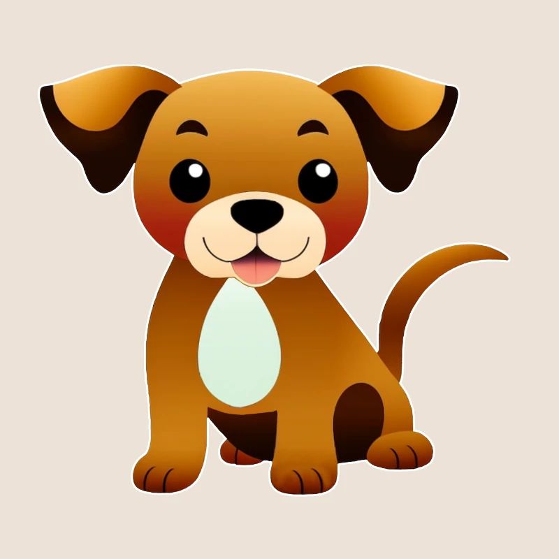 Petit chien brun, assis