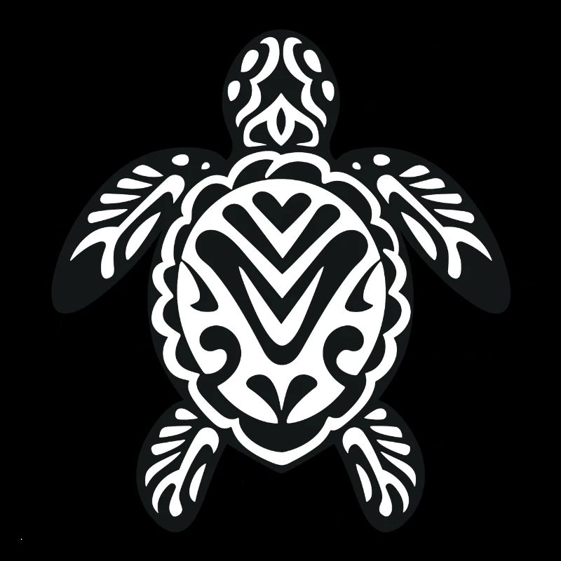 A sea turtle in black and white