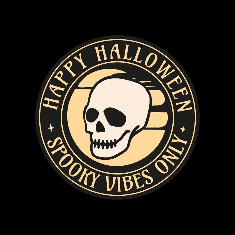 Halloween Spooky Vibes Retro Skull