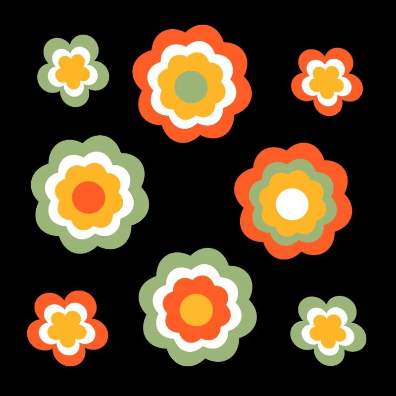 70er Jahre Blume Muster