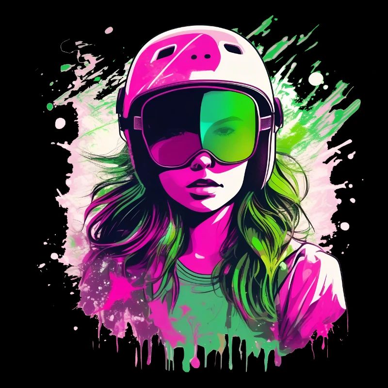 Vintage Frau mit Helm