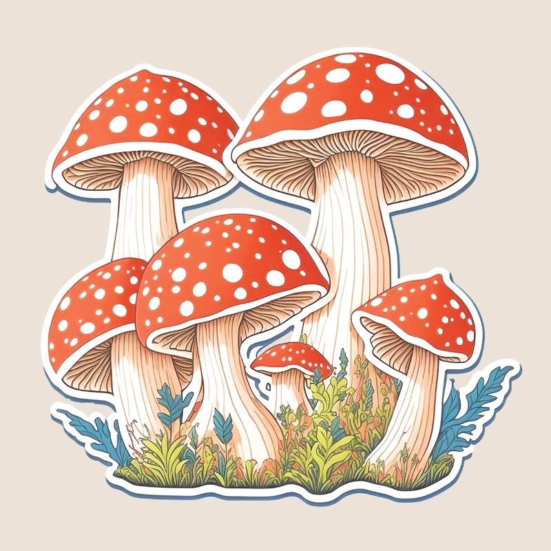 Tabourets crapauds, champignons