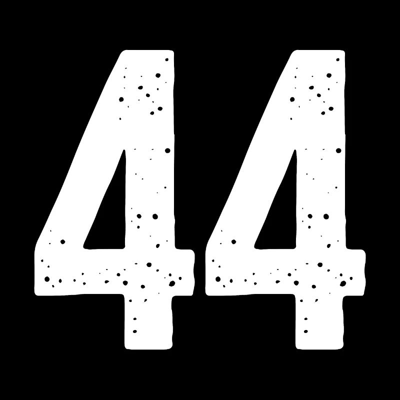 44 Numbers White