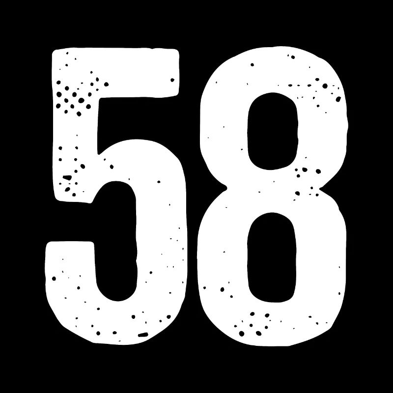 58 Numbers White
