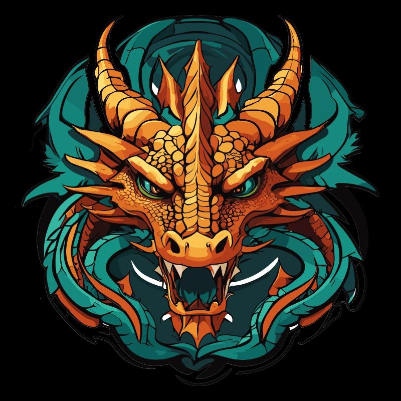 Dragon head sticker design