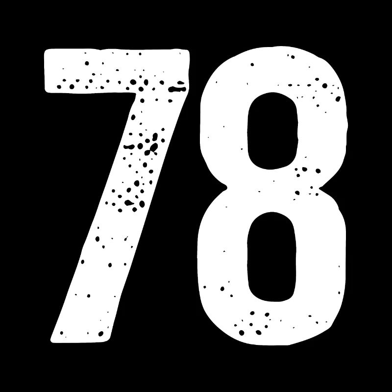 78 Numbers White