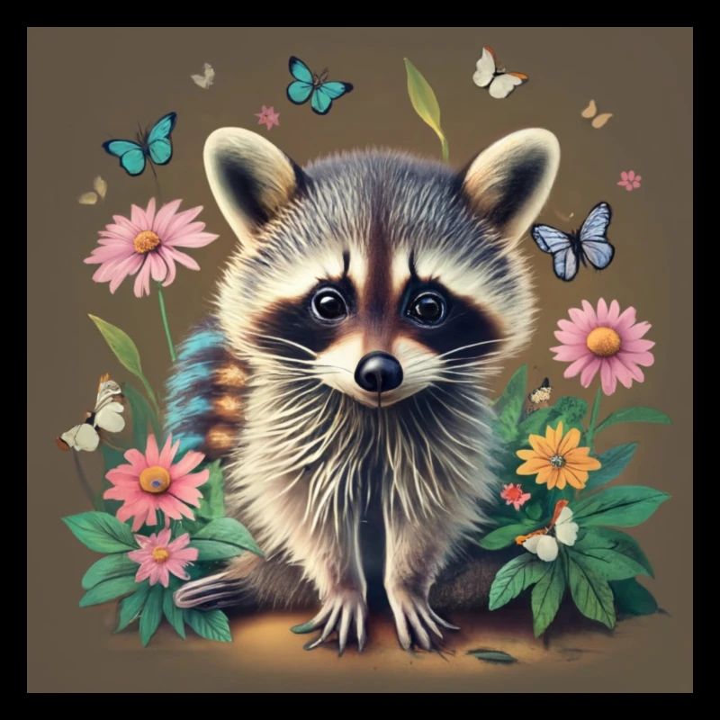 fox with flowers