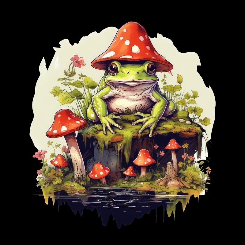 Frog Cottagecore Mushroom