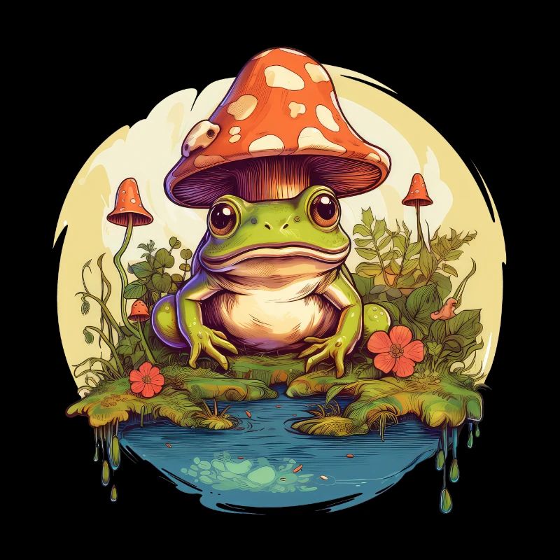 Frog Cottagecore Mushroom