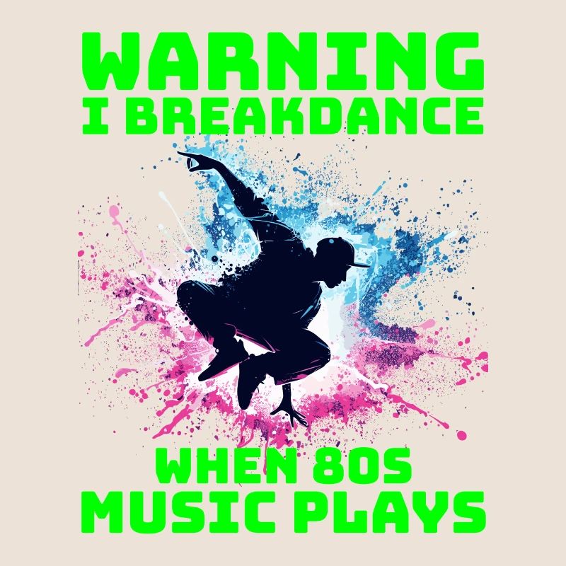 80s Breakdancer Silhouette - Neon Dance Moves