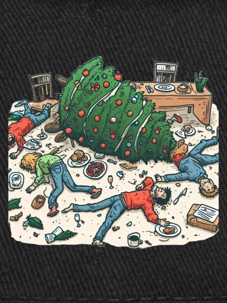 Exuberant Christmas tree party