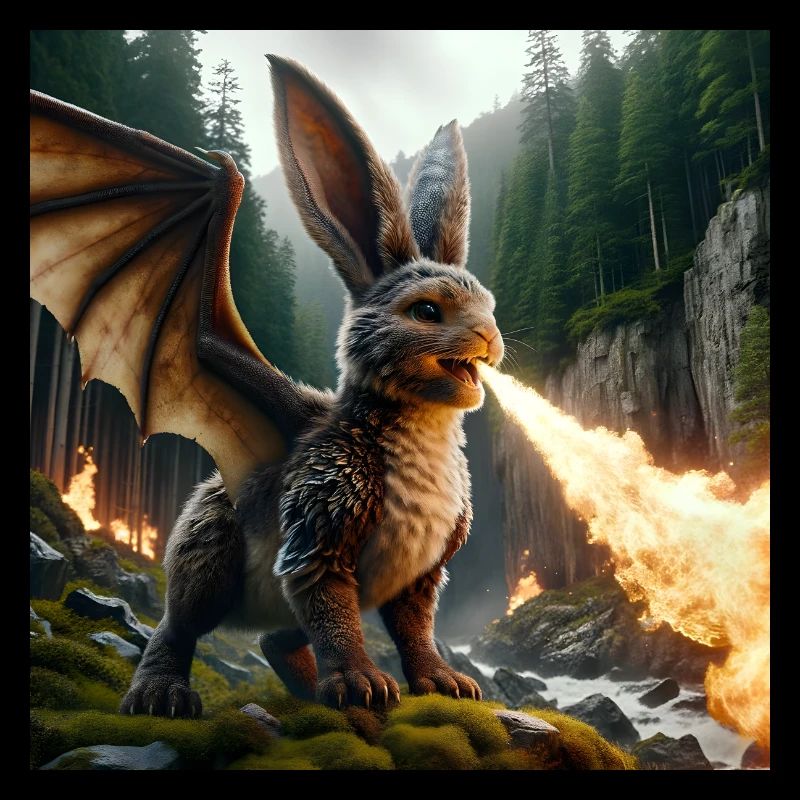 Feuerspeiender Hase Drache #13