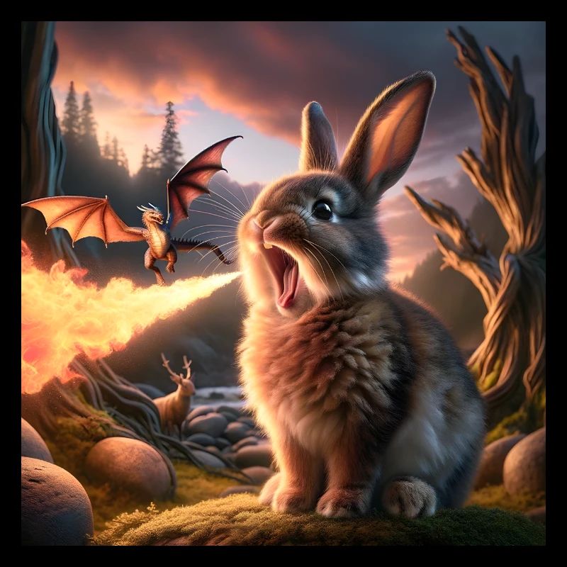 Feuerspeiender Hase Drache #26