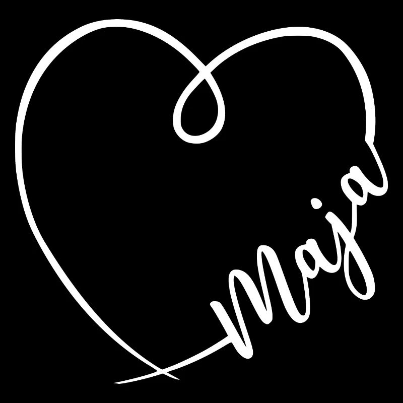 Maja Name Kalligrafie Herz