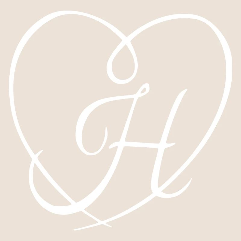 Letter H Calligraphy Heart