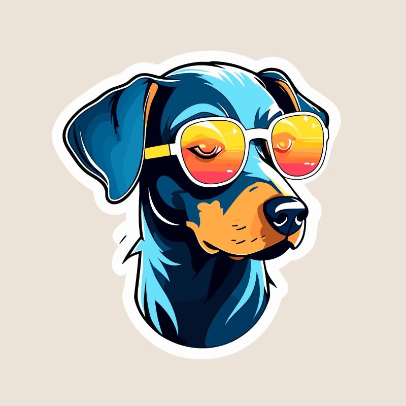 Dobermann Hund Zeichnnung
