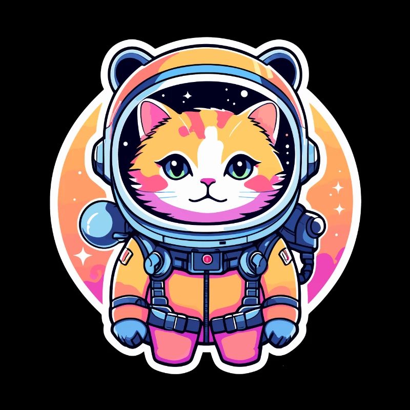 Cat Astronaut Illustration