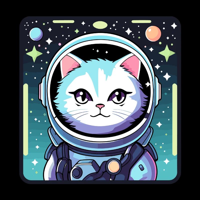 Cat Astronaut Illustration