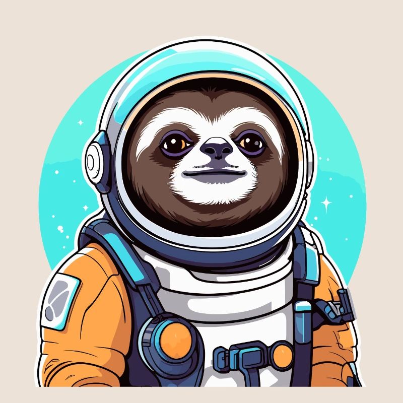 Sloth Astronaut Illustration