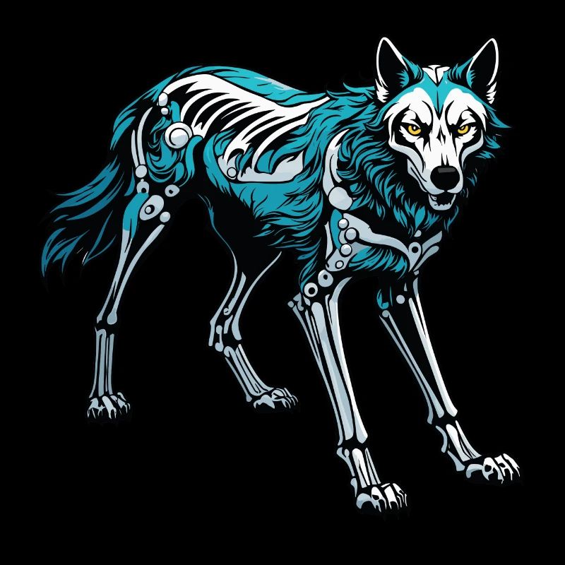 Wolf Skelett Illustration