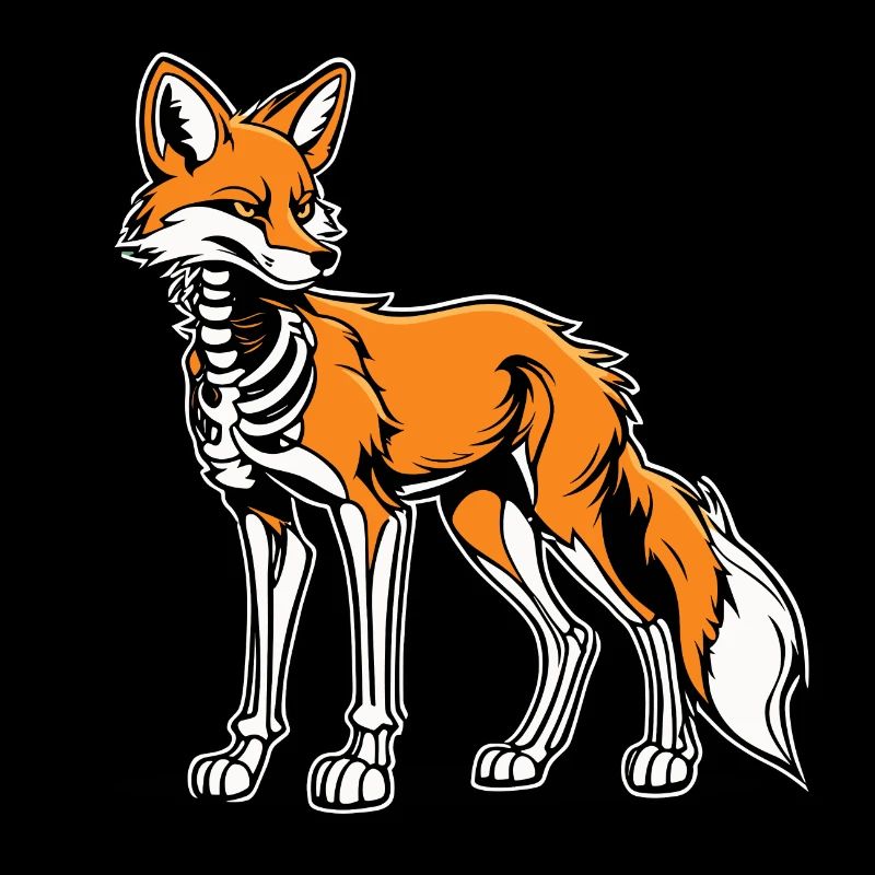 Fuchs Skelett Illustration