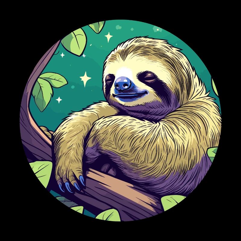 Sleeping Sloth Illustration