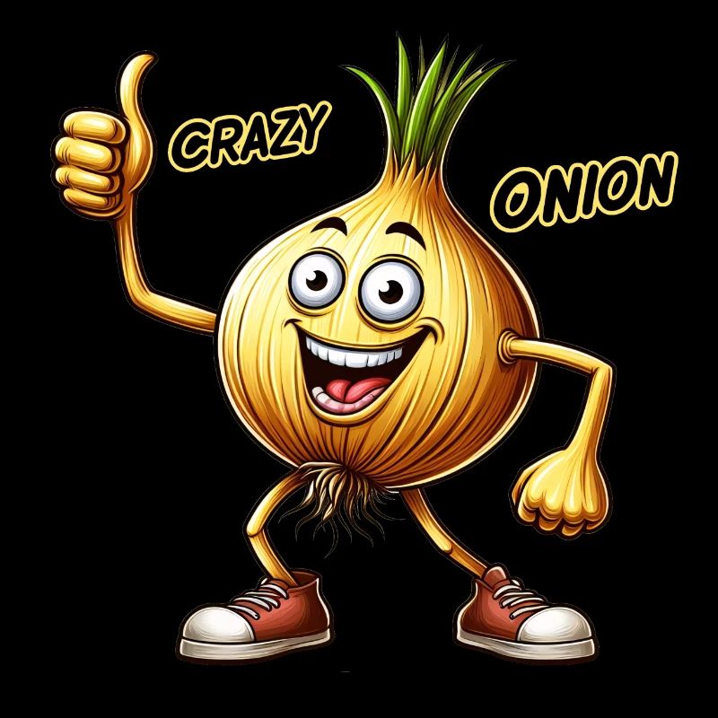 Crazy Veggies: Onion With Goatee and Thumbs Up