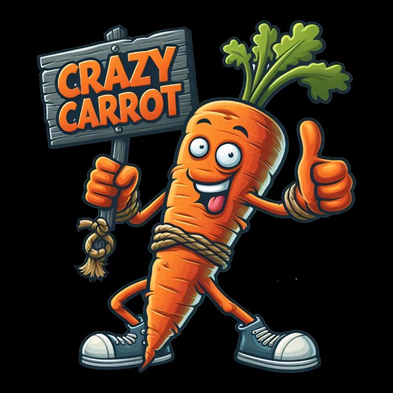 Crazy Veggies: Carrot With Shield Thumbs Up