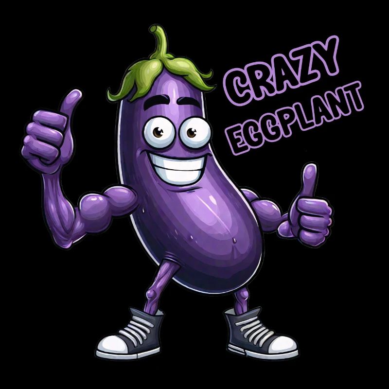 Crazy Veggies: Eggplant Body Builder Calisthenics