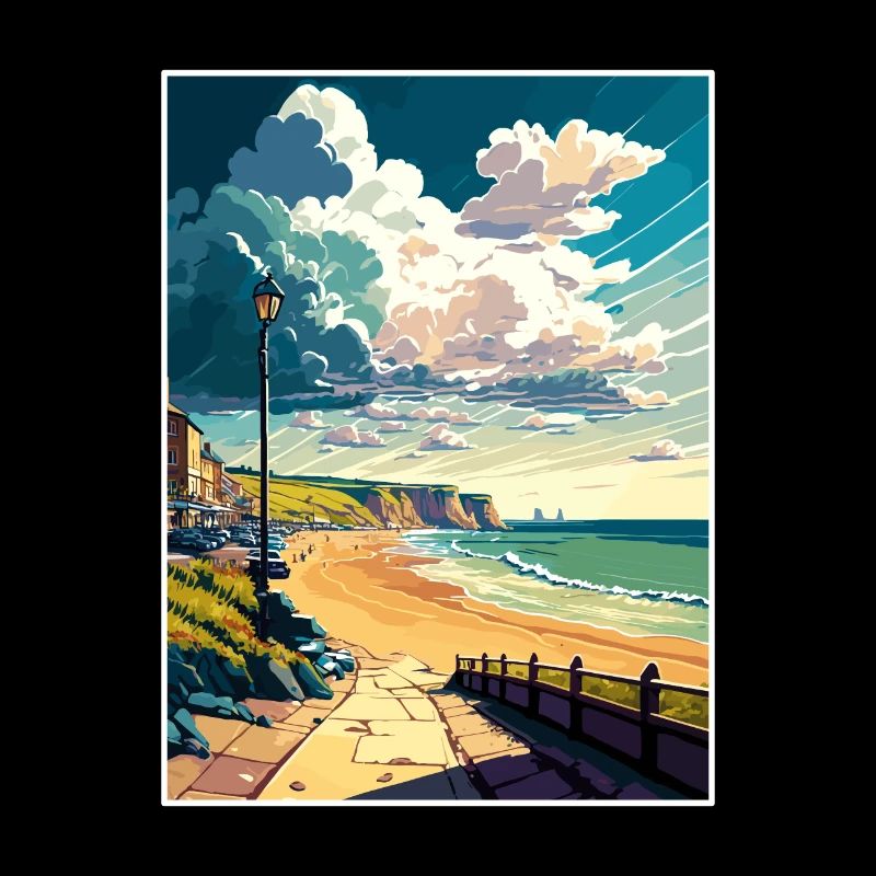 West Bay, Angleterre, Affiche de voyage vintage, Souvenir