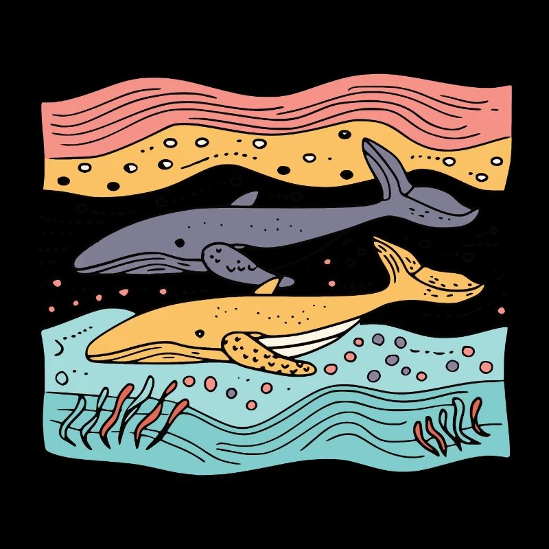 Baleines libres dans la mer