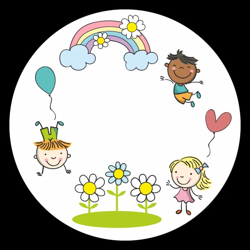 verschiedene Kinder Regenbogen Blumen Luftballon 