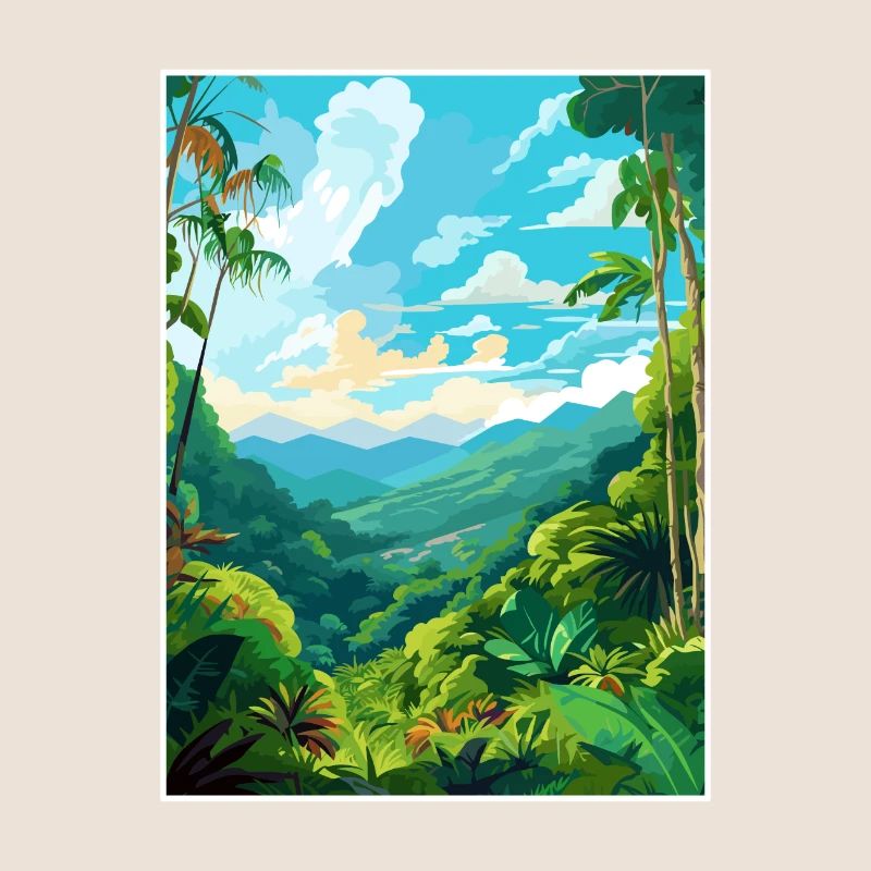 Amazone Regenwald Vintage Reiseposter Souvenir