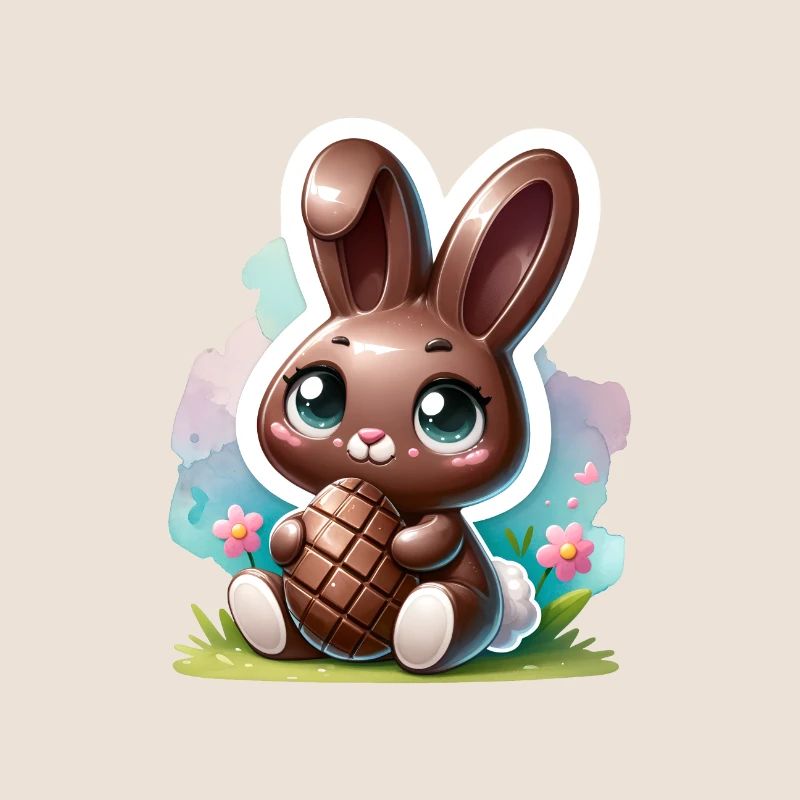 A Chocolate Bunny With an Easter Egg