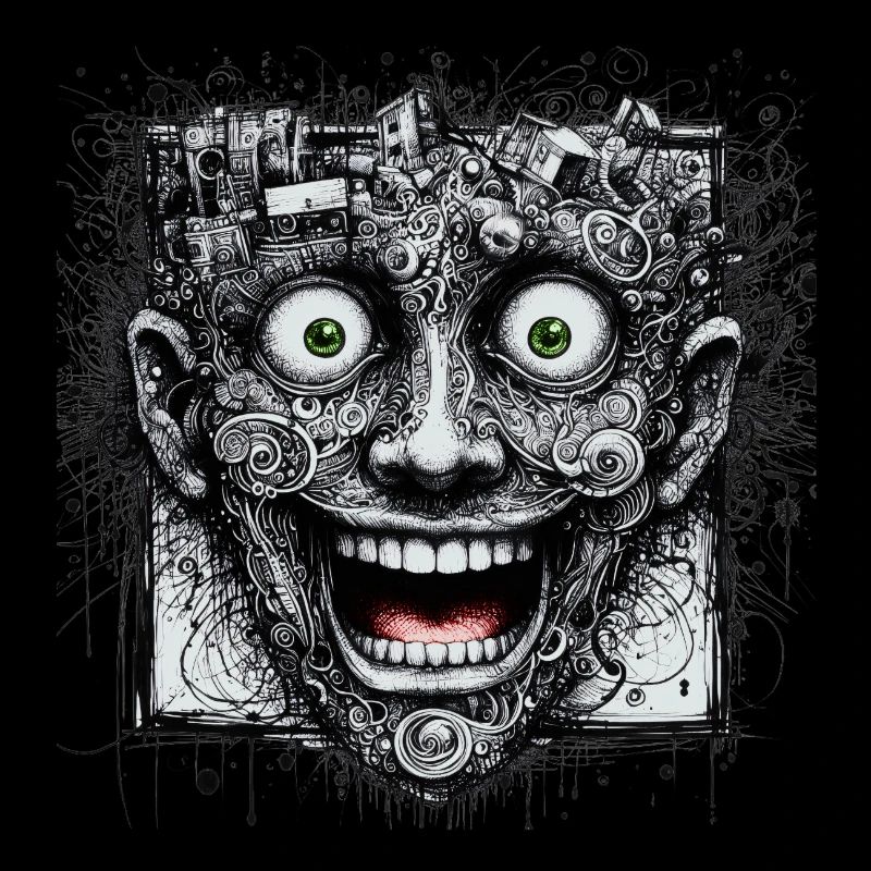 Visage carré heureux