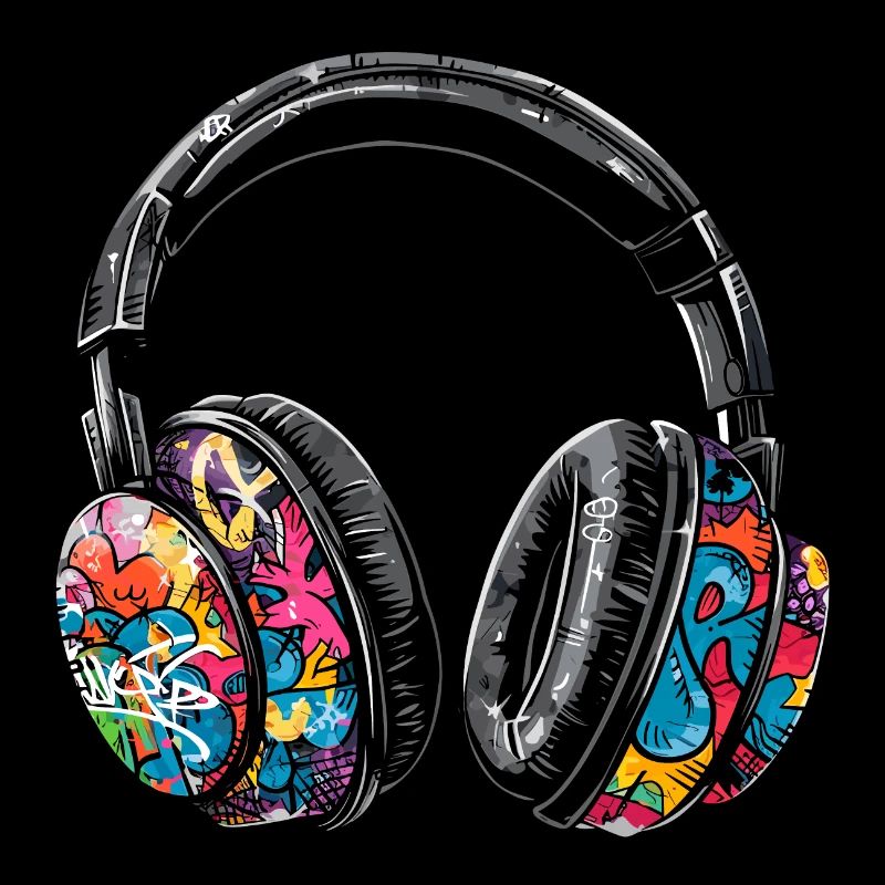 Casque de style graffiti coloré